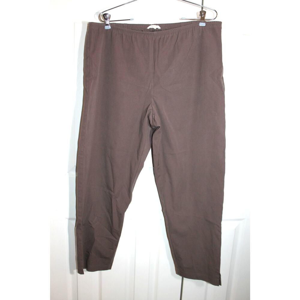 Eileen Fisher Brown Organic Cotton Slim Ankle Pants sz XL